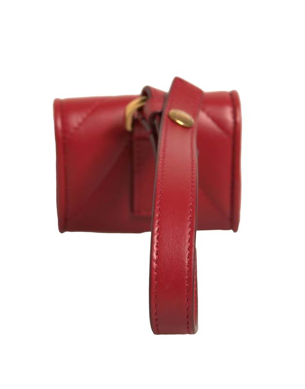 Black leather devotion heart strap Airpod case-null
