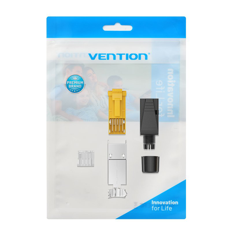 Vention network connectors cat6a ftp shock-resistant modular plug idob0-10 (10-pack), , medium-null