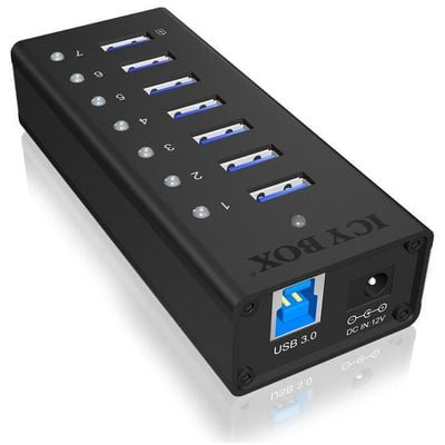 Raidsonic icy box 7-port USB 3.0 hub aluminum, , medium