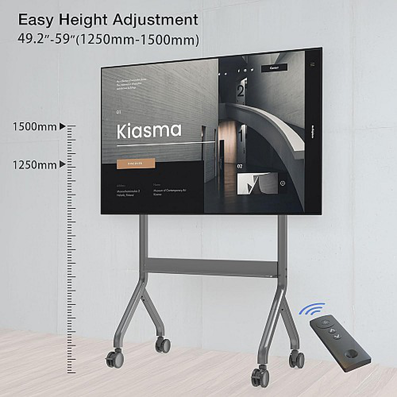 Nbmounts p150 motorized trolley adjustable up to 1.5m vesa 90x60 up to 90'' & 68kg-null