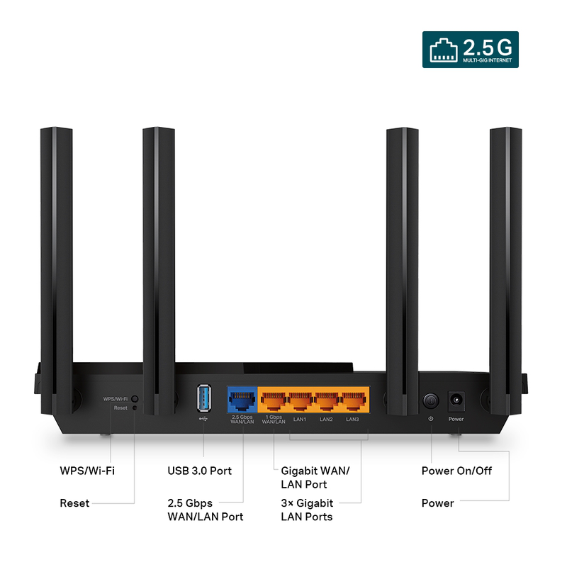 Tp-link archer ax55 pro ax3000 multi-gigabit Wi-Fi 6 router with 2.5Gport, , medium-null
