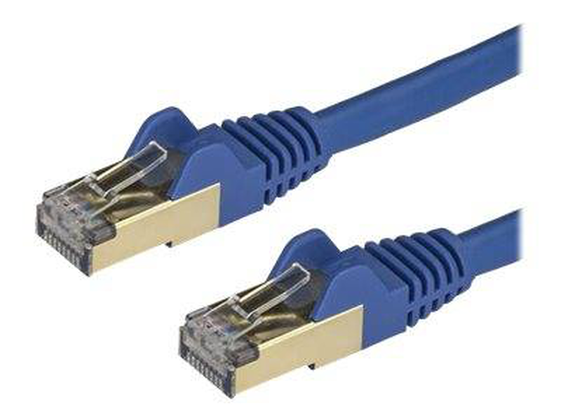 Startech.com 0.5m blue cat6a shielded ethernet patch cable &nbsp;rj-45 (m) / stp / cat 6a / snagless / blue-null