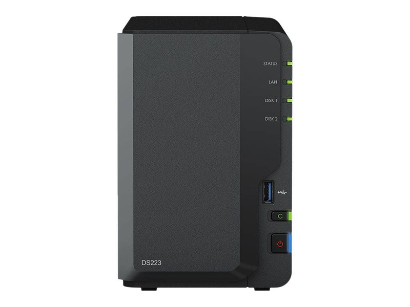 Synology disk station ds223 / nas server / 2 bays / sata 6GB/s / raid 0, 1, jbod / ram 2GB / gigabit ethernet / iscsi support, , medium-null