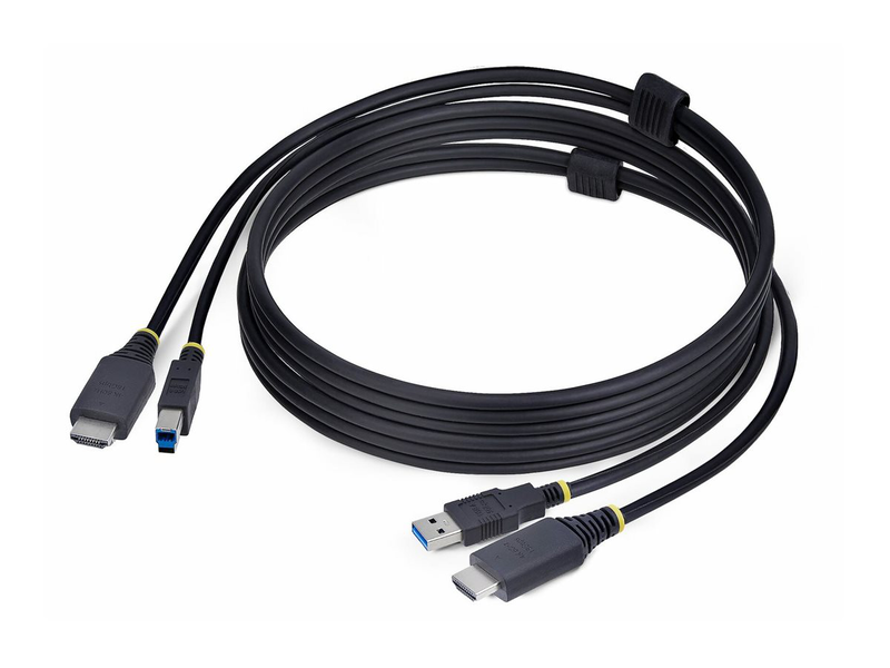 Startech.com 6ft (1.8m) HDMI and USB 5GBps kvm cable / keyboard / video / mouse (kvm) cable / HDMI, USB type a (m) to HDMI, USB type b (m) / 1.8 m / 4k60hz support, hdr10 support / black-null