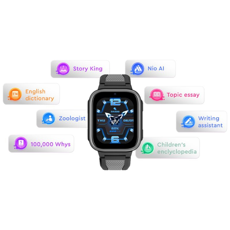 Kiddoboo x lagenio watchme ai k10 4G black + sim card kblgk10blk, , medium-null