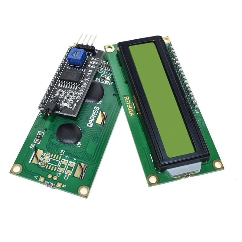 Lcd display module 16x2 digits with iic/i2c/twi/sp​​i interface - green, , medium-null