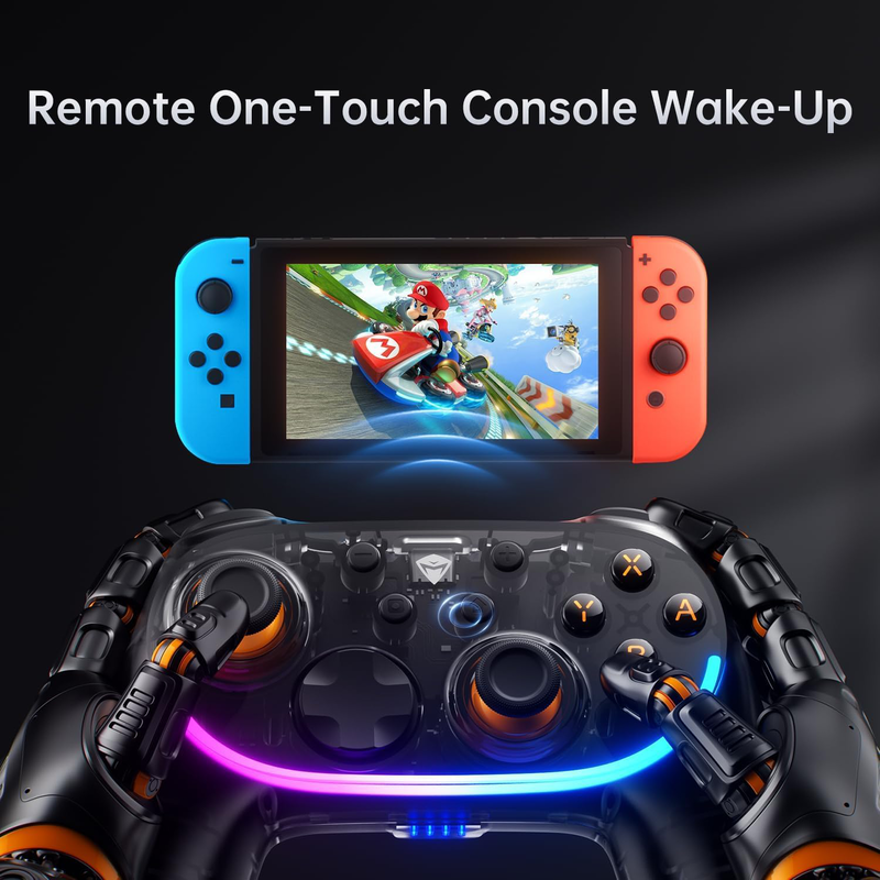 Machenike pc gamepad wireless s3 hall effect joystick, rgb black lghting, auto sleep/wake, 5-level vibration, pc gamepad for pc/ns/ios/android TV with charging dock, , medium-null