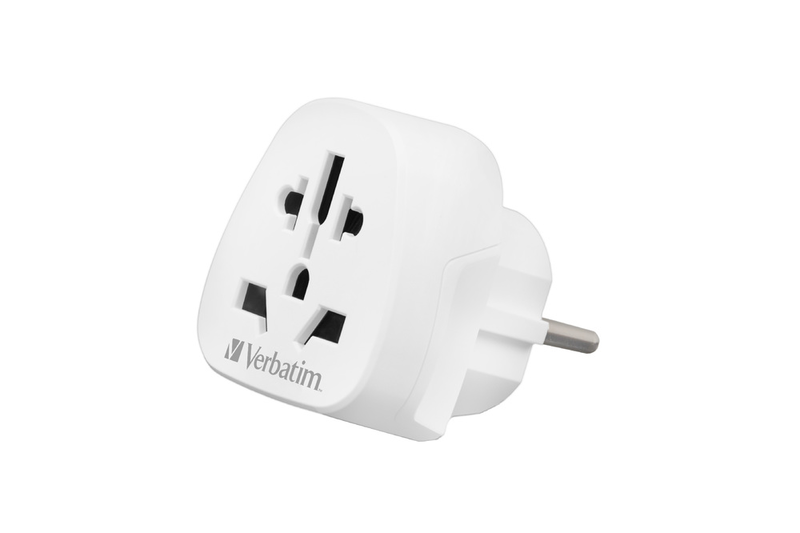 Verbatim wteu-02 - power connector adaptor - type a, type b, type c, type g, type i, type j, type l, type n (p) to type e, type f (r) - 100-250 v - 10 a - europe, , medium-null