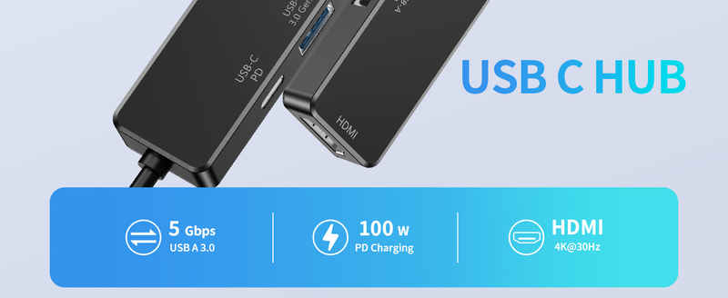 Choetech hub-m80 hub 5-in-1 multifunctional hub, , medium-null