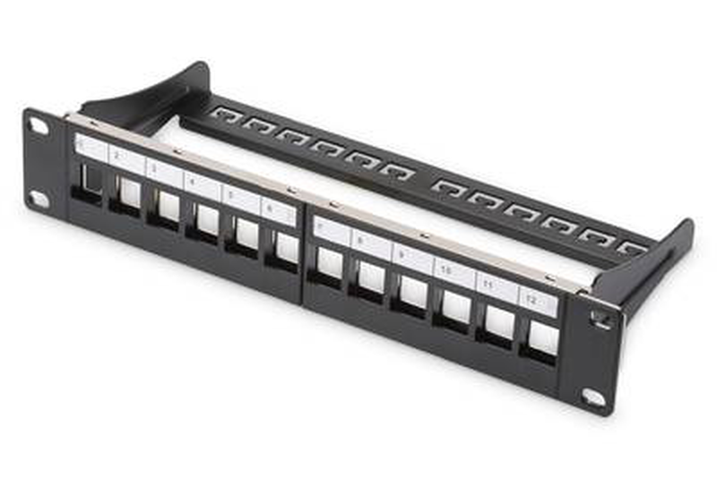 Digitus professional dn-91420 / patch panel (blank) / black, ral 9005 / 1u / 10" / 12 ports, , medium-null