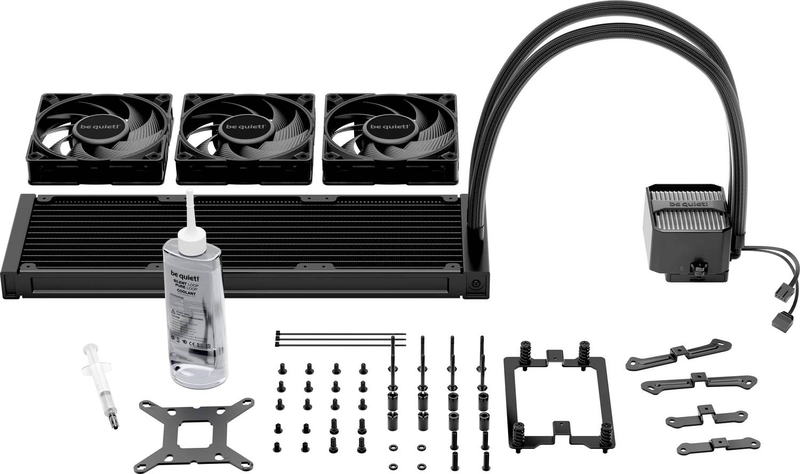 Be quiet! Silent loop 3 360mm argb aio liquid CPU cooler 3x120mm silent wings 4 pwm intel AMD tr5 black-null