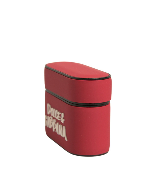 Red pvc embossed logo plaque holder AirPods case-null