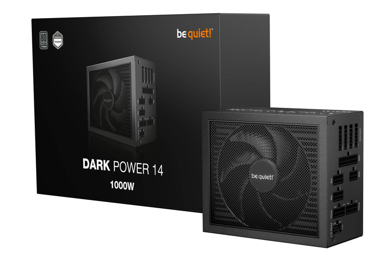 Be quiet! Dark power 14 1000w atx 3.1 psu 80+ titanium cybenetics fully modular pcie 5.1 12v-2x6 silent black-null