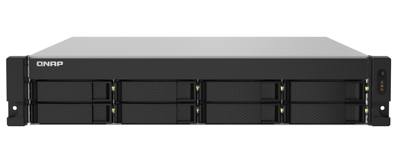 Qnap nas 8-bay rackmounted anl quad-core, 4GB ram, redundant psu, pcie slot, 10GBe sfp+ & 2.5GBe ts-832pxu-rp, , medium-null