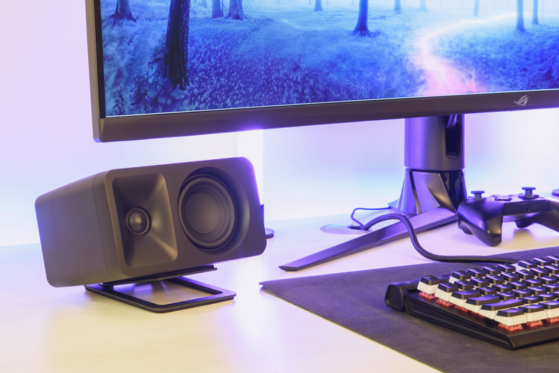 Kanto s2 angled desktop speaker stands for small speakers - black, pair-null