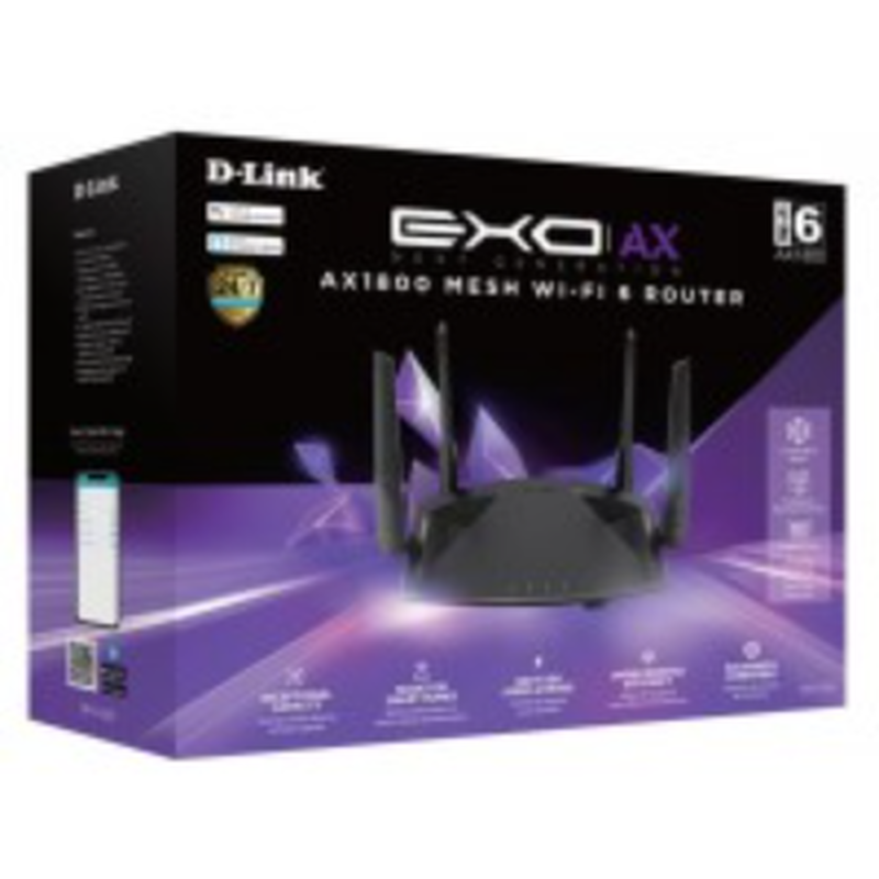 Dlink router wireless ax1800 exo Wi-Fi 6 dual band (11a/b/g/n/ac/ax), , medium-null