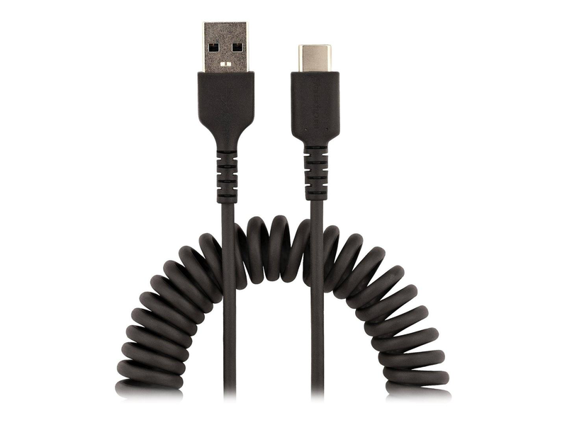 Startech.com 1m USB-c charging cable, coiled heavy duty fast charge & sync USB-c cable, USB 2.0 Type-C cable, rugged aramid fiber, / USB-c (m) to USB-c (m) / USB 2.0 / 3 a / 1 m, , medium-null