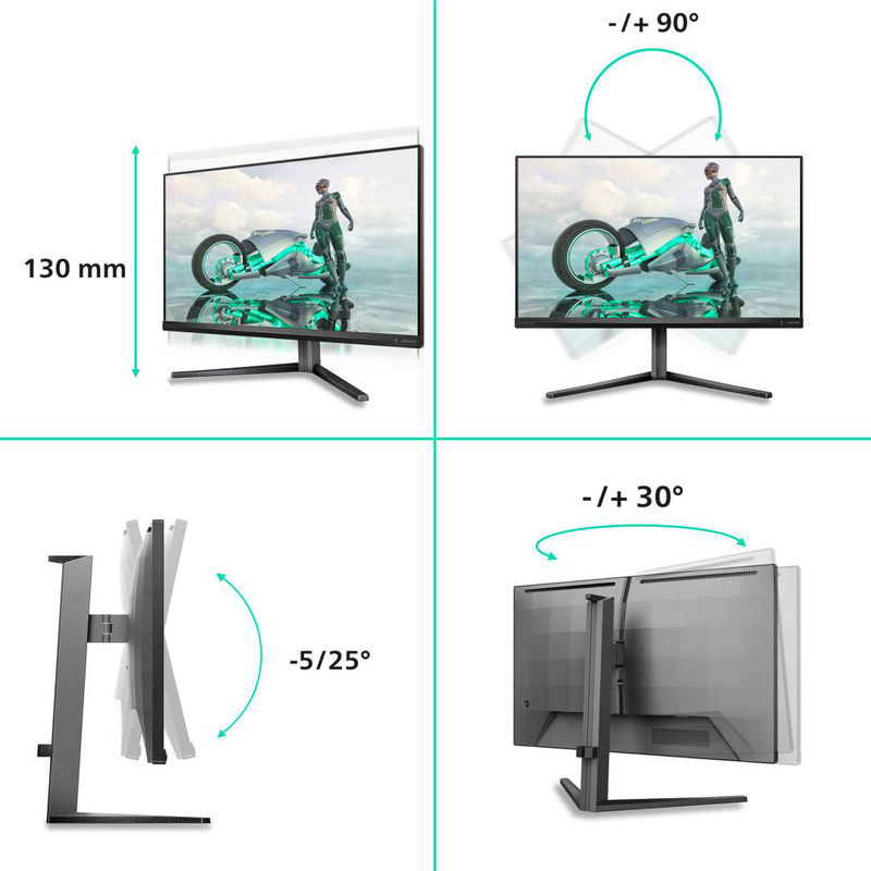 Philips evnia 3000 27m2n3800a 27" fast ips 4k 160hz / FHD 320hz dual mode displayhdr 400 g-sync compatible gaming monitor charcoal-null