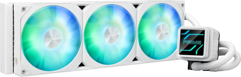 Asus prime lc 360 argb white edition 360mm aio liquid CPU cooler triple 120mm pwm argb fans white-null