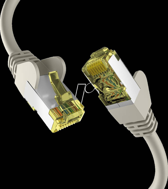 Efb-elektronik / patch cable / rj-45 (m) to rj-45 (m) / 50 m / 6 mm / s/ftp, pimf / cat 6a / booted, halogen-free, molded, stranded, anti-kink sleeve, up to 10GBps data transfer rate, pin assignment: 1:1 / grey-null