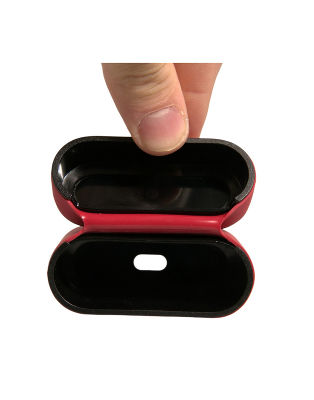 Red pvc embossed logo plaque holder AirPods case-null