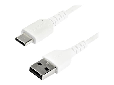 Startech.com 2m USB a to USB c charging cable, durable fast charge & sync USB 2.0 to USB type c data cord, rugged tpe jacket aramid fiber m/m 3a white, samsung s10, s20, ipad pro, pixel - heavy duty and rugged - USB cable - USB (m) straight to 24 pin, White, medium