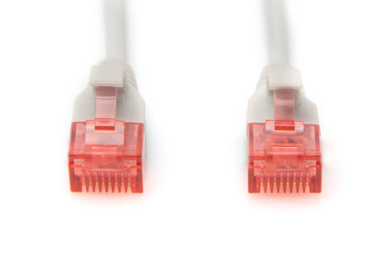 Digitus slim / patch cable / rj-45 (m) to rj-45 (m) / 3 m / utp / cat 6 / halogen-free, molded, snagless / grey-null
