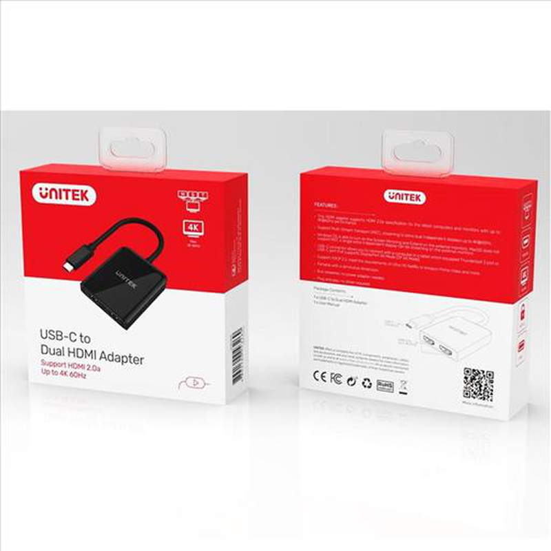 Unitek USB c to dual HDMI adapter, , medium image number null