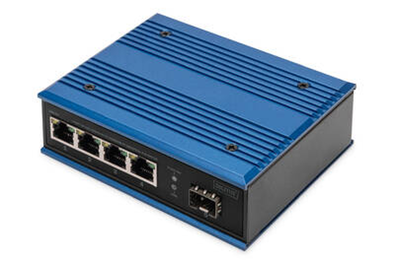 Digitus dn-651135 5-port gigabit industrial poe switch | din rail mount | 1x sfp uplink, , medium-null