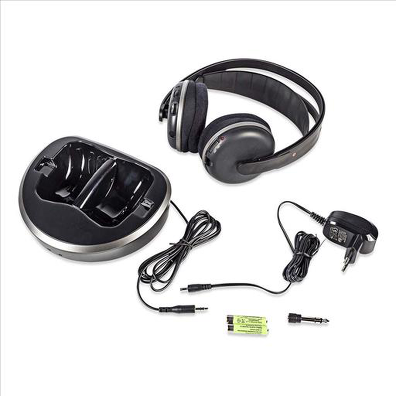 Wireless headphones radio frequency over-ear charging base black / silver, , medium image number null