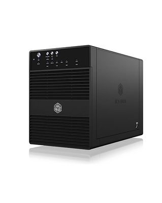 Icy box ib-3640su3 4-bay external HDD enclosure for 3.5 inch sata drives USB 3.0 esata jbod diskless black, Black, medium