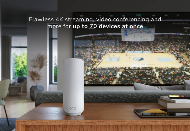 Netgear orbi 370 series rbe373 dual-band Wi-Fi 7 mesh system 3-pack be5000 5GBps 2.5G port 70 devices white-null
