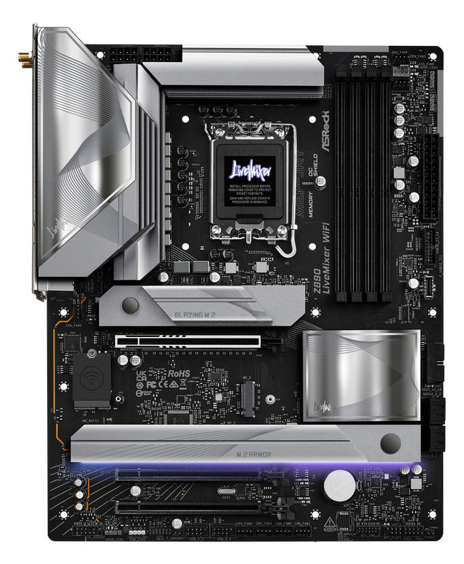 Asrock z890 livemixer Wi-Fi atx lga1851 ddr5 motherboard Wi-Fi 7, , medium-null