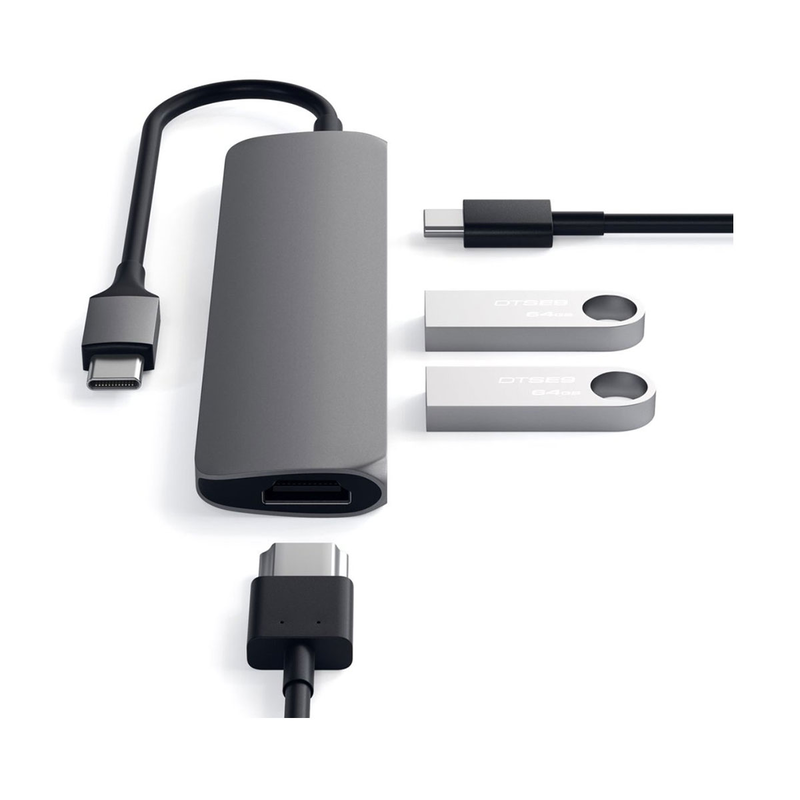 Slim aluminum Type-C multi-port 4k, , medium-null