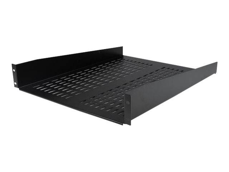 Startech.com 1u server rack shelf, 2u 22in universal fixed vented network rack shelf/cantilever tray for 19" av/data/network equipment enclosure w/cage nuts & screws, 50lbs weight cap. / 2u network rack shelf (cabshelf22v) / rack shelf / bl, , medium-null