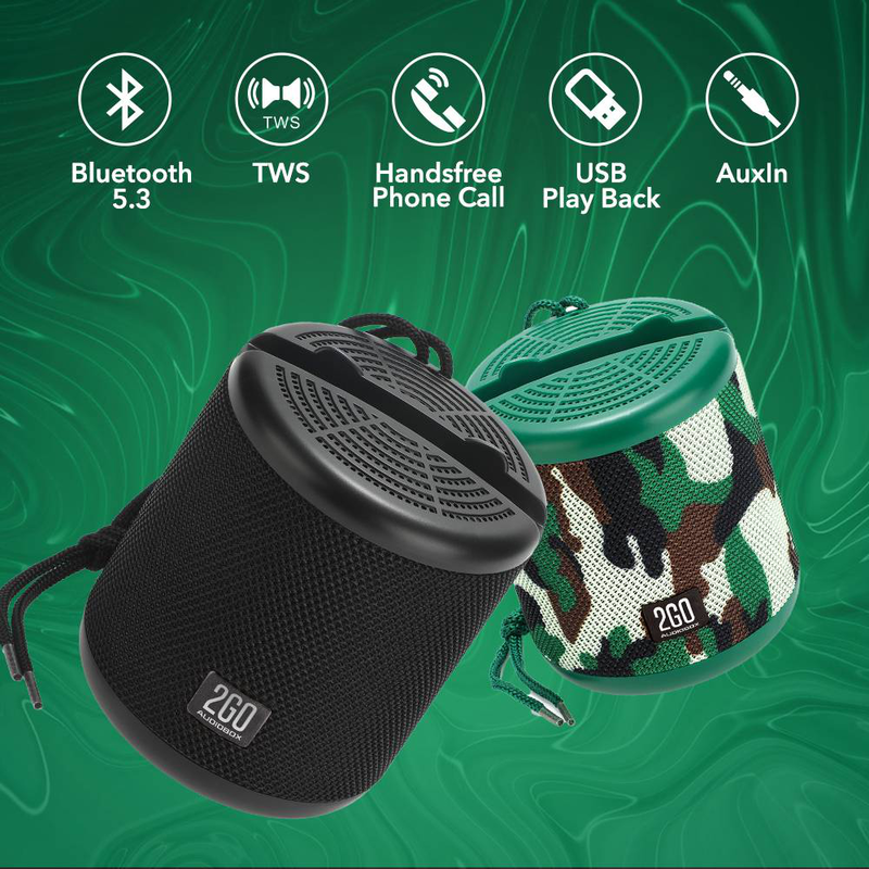 Sonicgear audiobox 2go-dock100 portable bt/fm speaker with dock camo, , medium-null