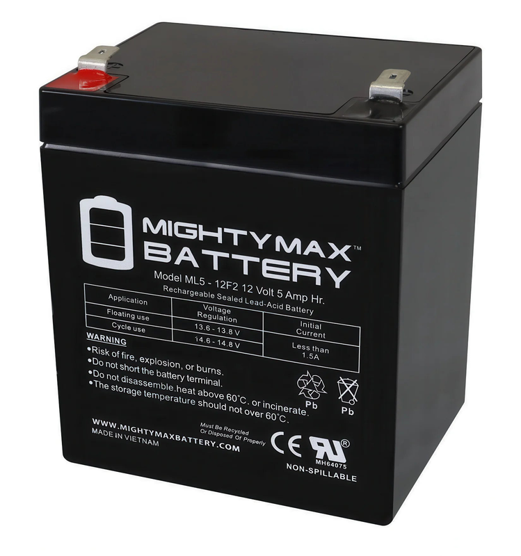 Mighty max 12v 5ah sealed lead acid battery, , medium-null