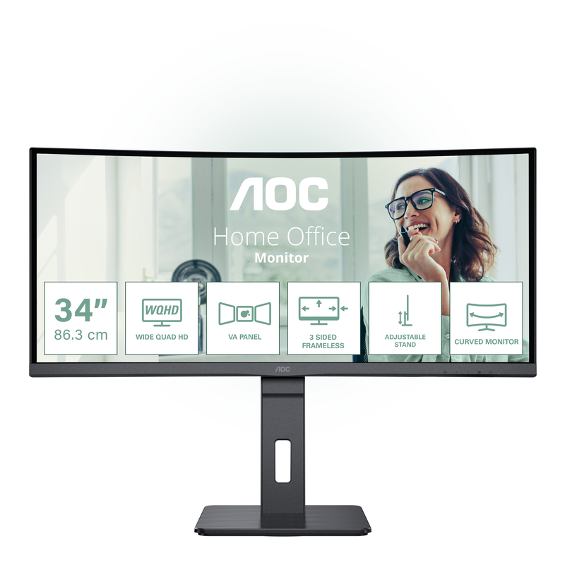 Aoc 34" pro-line ultrawide business curved multimedia monitor-null