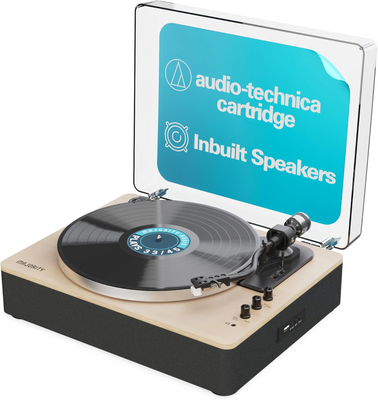 Majority turntable folio stereo speakers, at3600l cartridge & pitch control, , medium