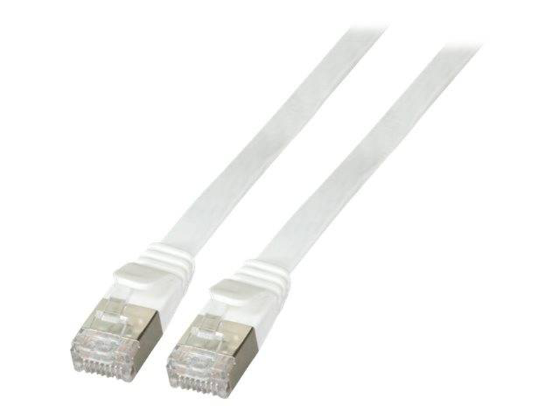 Efb-elektronik / patch cable / rj-45 (m) to rj-45 (m) / 1 m / u/ftp / cat 6a / molded, flat / white-null
