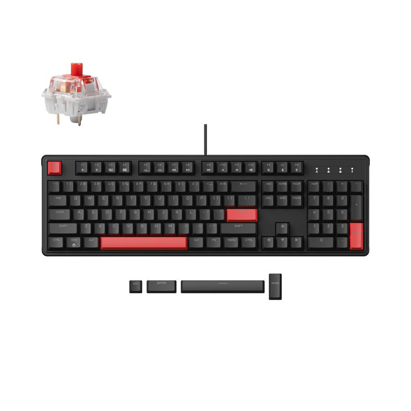 Lemokey x3 (x3-a1) qmk/via wired mechanical full keyboard 100% red switch us layout-null