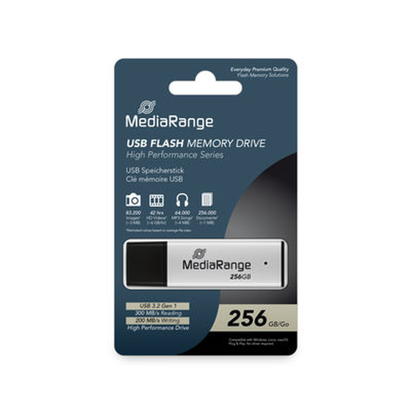Mediarange USB 3.0 high performance flash drive, 256GB-null