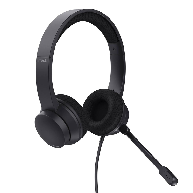 Trust ayda USB-enc wired on-ear pc headset dual enc mic flip-to-mute USB-a plug-and-play black-null