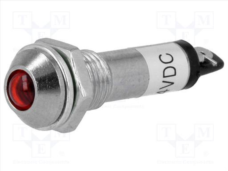Indicator led 24vdc red &oslash;8.2mm, , medium-null