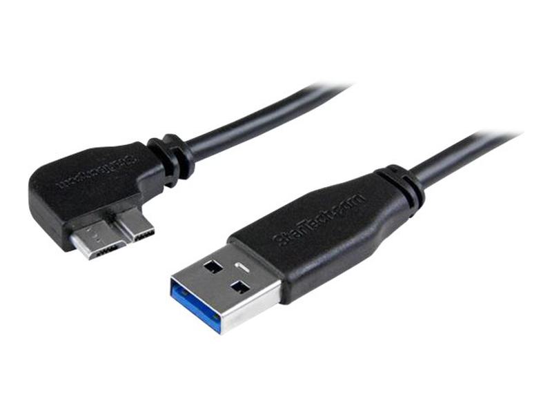 Slim micro USB 3.0 cable - m/m - left-angle micro-USB - 0.5m, , medium-null