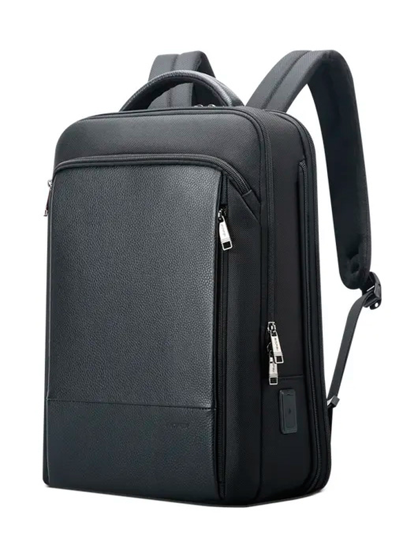 Bopai boston leather expandable business laptop backpack, , medium-null