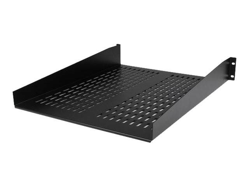 Startech.com 1u server rack shelf, 2u 22in universal fixed vented network rack shelf/cantilever tray for 19" av/data/network equipment enclosure w/cage nuts & screws, 50lbs weight cap. / 2u network rack shelf (cabshelf22v) / rack shelf / bl, , medium-null