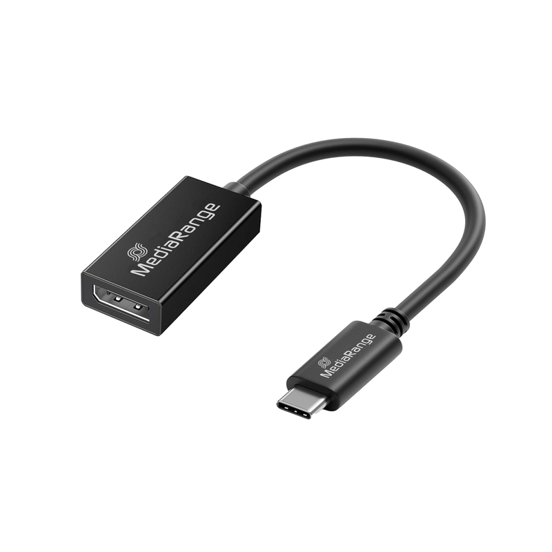 Mediarange USB Type-C&reg; to displayport&trade; audio and video converter, 20cm, black, , medium-null