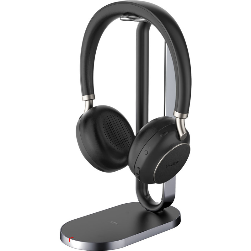 Yealink headset wireless bluetooth anc over-ear with b/t dongle & charging stand bh76 plus teams, , medium-null