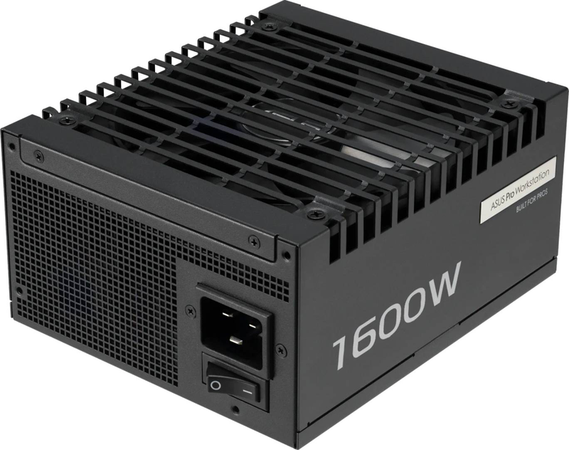 Asus pro ws 1600w platinum psu atx 3.1 pcie 5.1 80+ platinum modular dual 12v-2x6 ai workstation black-null